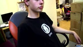 Stroking His Dick on the Job