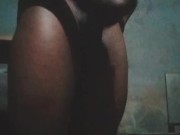 Masturbation edging my big black cock