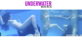 40 Week Underwater threesome + fuck Helen oral Sex POOL