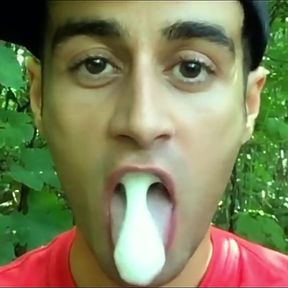 Solo Long Cum Play in Mouth - 3 Strangers Loads Chewed Till Cumfoam and Swallowed