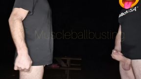 Fitboy Night forest outdoor public ballkicking