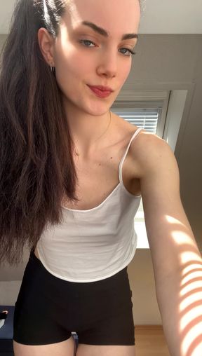 Confused amateur teen with big tits