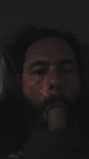 Sucking a dildo in bed next to my wife befor she wakes up, not knowing her hubby is a cock craving cum slut sissy.