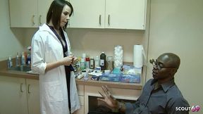 nymphomaniac teen nurse help black guy with monster cock to get the hardest dick with interracial sex