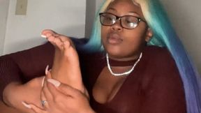 Spitting on my ebony feet