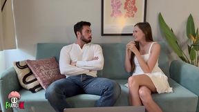 shy brunette stacy cruz gets passionate sex on couch after breakup