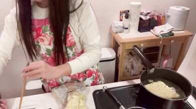 Morning soak has Japanese onsen girl rubbing hard wet solo