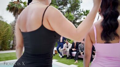 Outdoor Gangbang: 9 Guys Destroy 2 Sluts with Anal and DVP