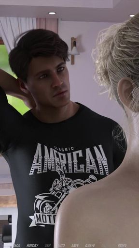 Captivating moment from &quot;Harmony Haven - Chapter 1 - v1.0 - Grace was half-naked and got a massage from Kevin&quot;