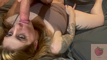 Milf wife sucks Daddy's hard cock and takes huge cum shot