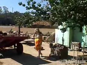 Sexy Teen Little April Does A Little Gardening