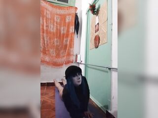 Cute slender Femboy doing exercises and Stretching