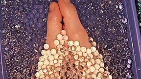 Satisfying Liquid Sounds: My Feet Playing in Water Beads
