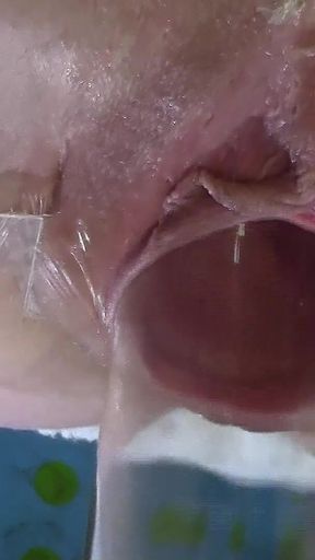 7 Very Close Spread Pussy Fucking with Dildo and Glass