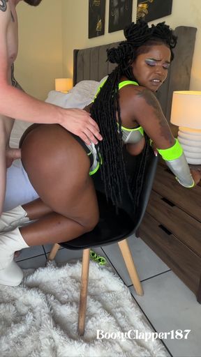 Ebony Goddess Traveled Miles to Collect Cum From My White Cock