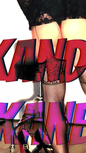 Kandi Strokes Her Cock in Stockings and Stiletto Heels!