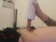 Using my max2 fleshlight while watching a horror film