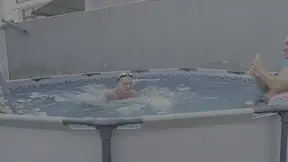 Pool party for Russian slut ends in gangbang with DP - 1 197