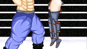 Belly Puch On A Cute Hot Japanese Ninja Girl Wrestling