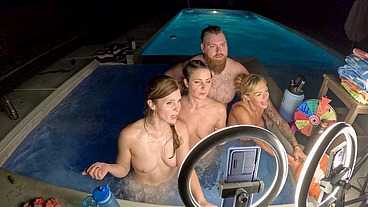 3 Porn Stars Share 1 Dick On The Hot Tub Helena Price , Deliah Grace, Scarlett Gushes, WCA Productions