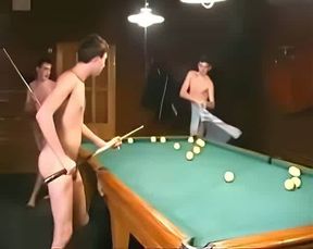 Nude Russian Soldiers Playing Pool