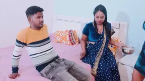 Hot Desi Indian girl, teacher who gives massage with curd and spa girl massaged the boy using curd and honey