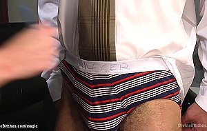 Sexy wife pegging husband at home