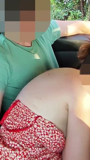 Dogging My stepsister takes stranger to public parking after work and sucks his big cock in front of everyone   Clip 2
