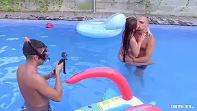 Stacy Snake And Alberto Blanco - Hot Russian Teen 18+ Gets Creampie By The Pool In Steamy Mmf
