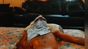 African lonely man got bored at home,so he decided to play with his ass and masturbate later