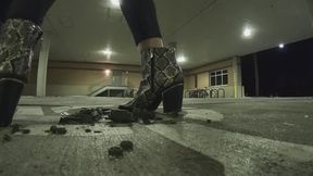 Rebu Crunches Up Tank I Spent 5 months building in Prison, Smashing it into Tiny Pieces Under Her New Snakeskin Boots with ACTUAL CHROME METAL ACCENTS!!! SO HOT! SO MUCH EFFORT CRUSHED UNDER THE SOLES OF HER BOOTS. WHEN SHE WAS DONE SHE JUST LEFT IT.