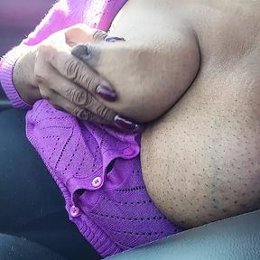 Titty Play In Car