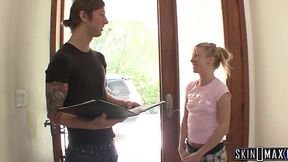 Skinny Neighbor Gets Pounded by Huge Cock