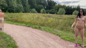 Annygrace Walks In The Park All Naked With Nipple Clamps Bdsm Walking