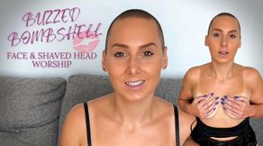 Buzzed Bombshell: Face & Shaved Head Worship