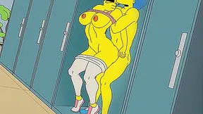 Marge Surrenders to Barts Wild Anal Pleasure in Hot Lockeroom Tryst