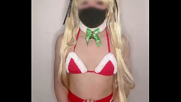 santarina femboy faps and cums