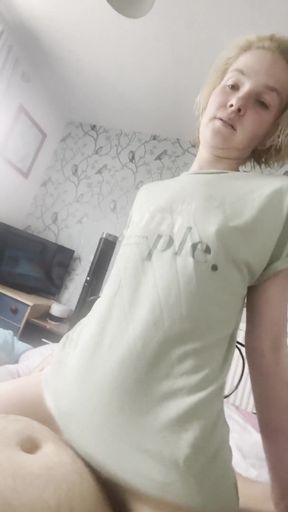 Blond Girlfriend Riding My Cock