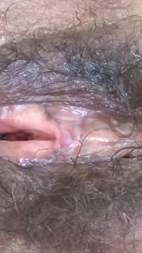 I Exhibit My Shemale Hairy Pussy After Being Penetrated by a Huge Cock