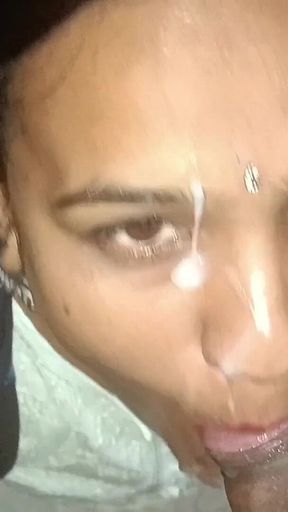 Dirty Blowjob Completion and Cum in Mouth and Cum on Face with Dirty Cumshot