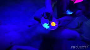 Glowing balls of a hung puppy boy getting wrecked raw