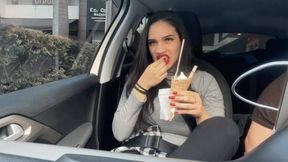 LANA NOCCIOLI in PUBLIC Ep 7 - TEASE in TRAFFIC Ice Cream and SOLES on Dash