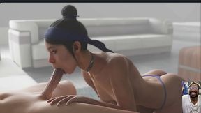 Cassie Cage Gets Her Transgender Cock Sucked On By Kitana, Perky Breast Luna Snow Threesome Trans Fuck