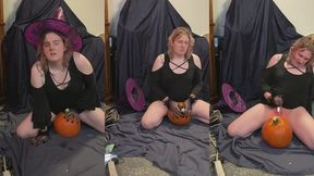 witchy tgirl makes pumpkin her bitch