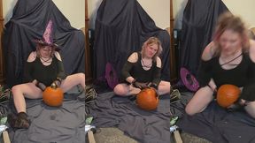 witchy tgirl makes pumpkin her bitch