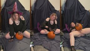 witchy tgirl makes pumpkin her bitch