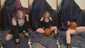 witchy tgirl makes pumpkin her bitch
