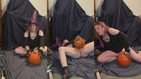 witchy tgirl makes pumpkin her bitch