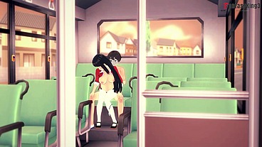 Hinata on the bus with uniform - Naruto - Premium video