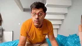 Hunt4k. carnal flash for husband by spectacular wifey in stockings and customer